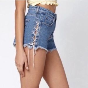 PACSUN High Rise Short Side Lace Up Tie Size 24